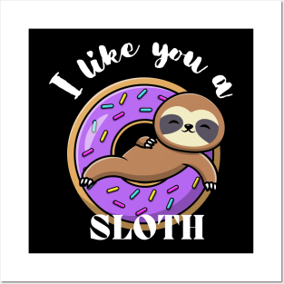 Cute Sloth Donut Trainer Posters and Art